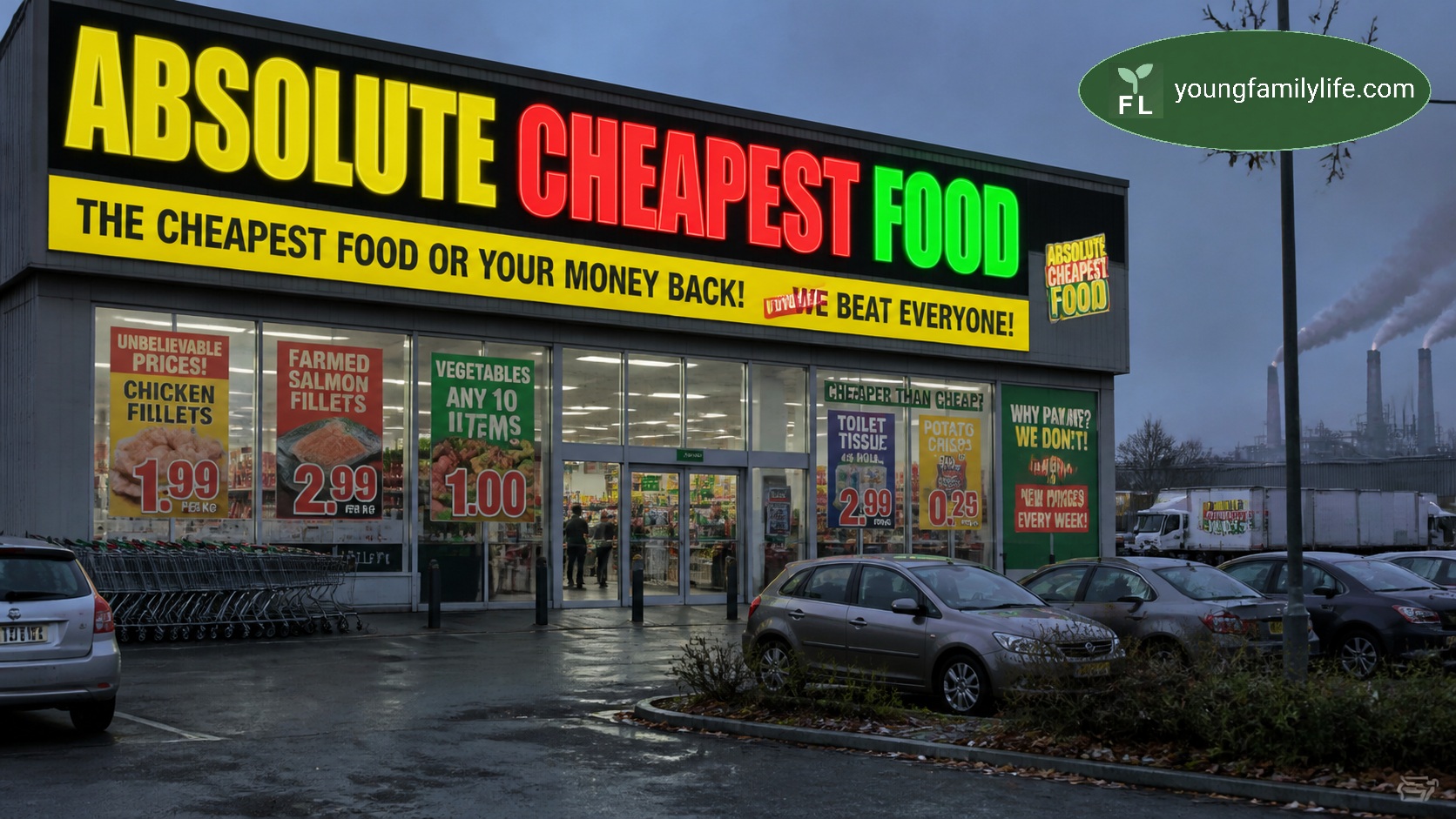A busy wholesale food market with large volumes of produce, conveying industrial scale food procurement.