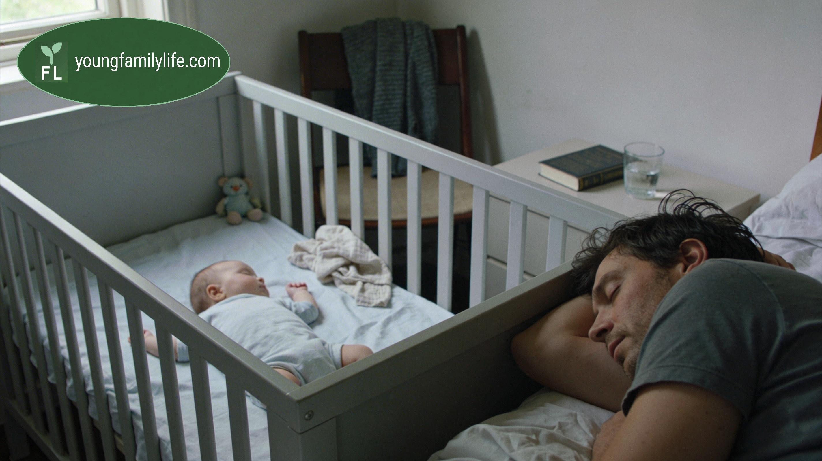 A baby sleeping peacefully in soft natural light.